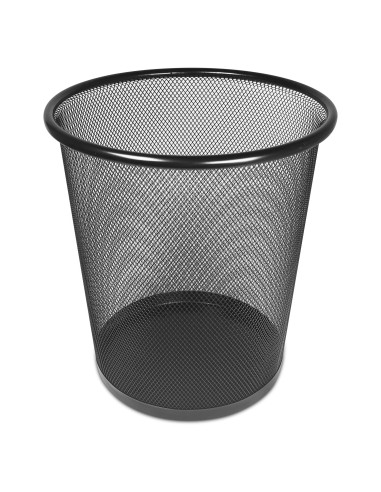 Papelera Rejilla Negra Barata | 24 cm Resistente