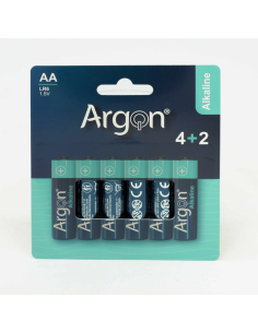 Pilas Alcalinas Argon LR6 AA Baratas | Pack 18 Unidades