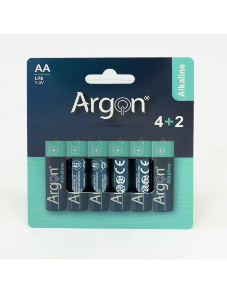 Pilas Alcalinas Argon LR6 AA Baratas | Pack 18 Unidades
