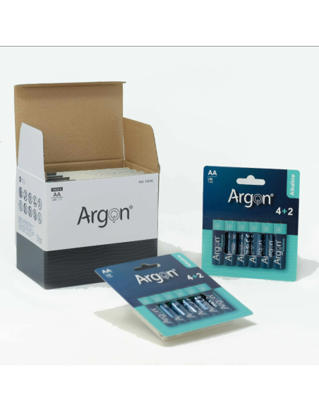 Pilas Alcalinas Argon LR6 AA Baratas | Pack 18 Unidades