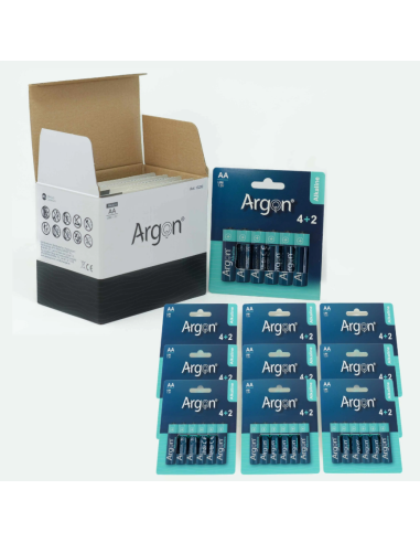 Pilas Alcalinas Argon LR6 AA Baratas | Pack 18 Unidades