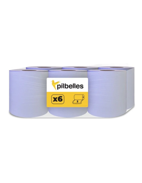 ▷ Rollo Papel Secamanos Cheminé Azul Extra Suave | Pack 6 rollos 105m