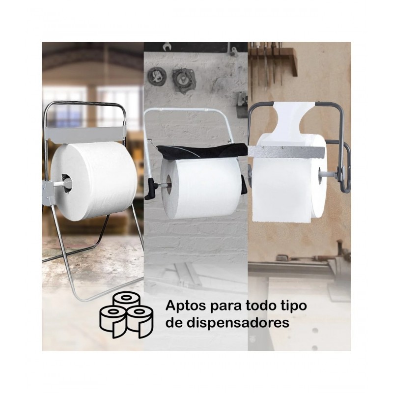 ▷ 🧻Bobina de Celulosa Industrial Laminada | Pack 2 Rollos Absorbentes