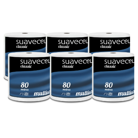 ▷ 🧻Rollo de Papel Multiusos 2 Capas 80m | Pack 6 Rollos Absorbentes