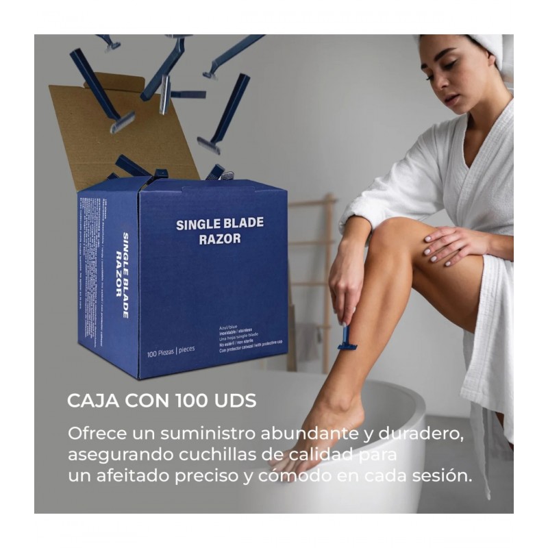 ▷🪒Cuchillas Rasuradoras 1 Hoja Pack 100 | Precisión y Uso Profesional