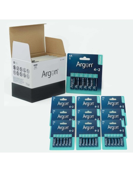 Pilas Alkalinas Argon LR6 AA | Pack 6 Unidades Duraderas