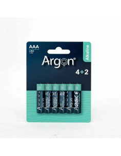 Pilas Alkalinas Argon LR03 AAA | Pack 6 Unidades Duraderas