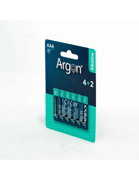 Pilas Alkalinas Argon LR03 AAA | Pack 6 Unidades Duraderas