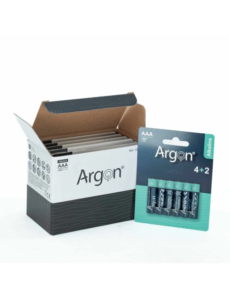 Pilas Alkalinas Argon LR03 AAA | Pack 6 Unidades Duraderas