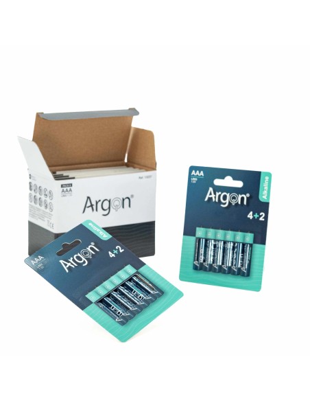 Pilas Alkalinas Argon LR03 AAA | Pack 6 Unidades Duraderas