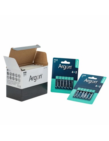 Pilas Alkalinas Argon LR03 AAA | Pack 6 Unidades Duraderas