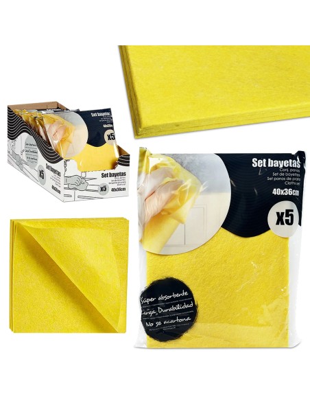 Bayetas Amarillas Baratas | Pack 5 Unidades Multiusos