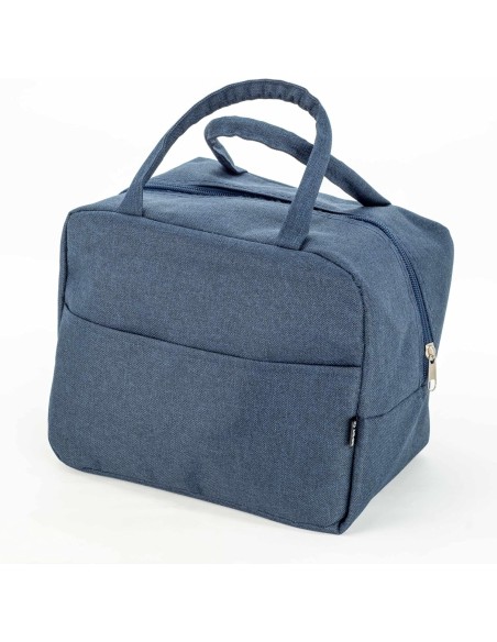 Bolsa Nevera Azul Barata | Con Asas y Bolsillo Frontal