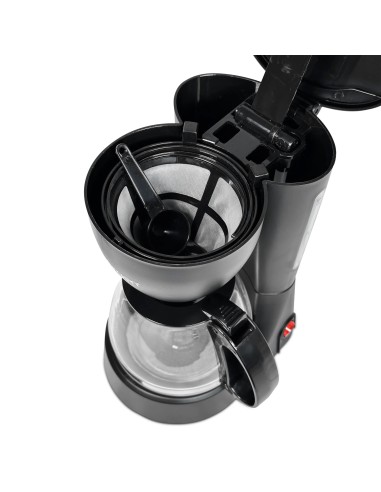 Cafetera Eléctrica 6 Tazas Barata | 550W 0.6L Negra