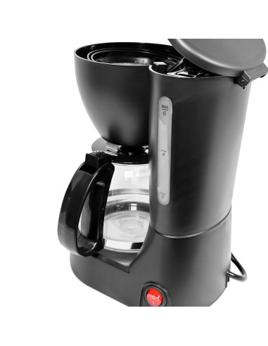 Cafetera Eléctrica 6 Tazas Barata | 550W 0.6L Negra