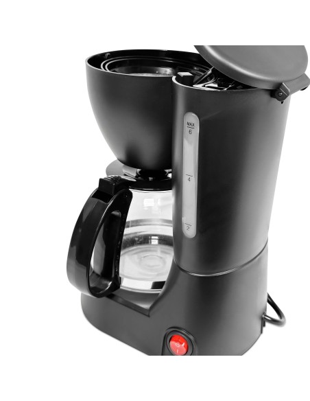 Cafetera Eléctrica 6 Tazas Barata | 550W 0.6L Negra
