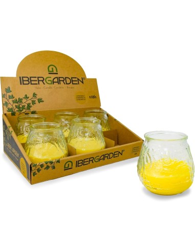 Vela de Citronela en Cristal Alto Barata | Repelente y Decorativa