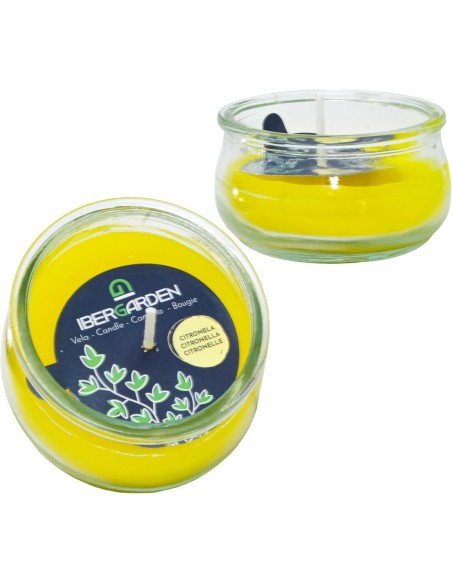 Vela de Citronela en Cristal Bajo Barata | Repelente Decorativa